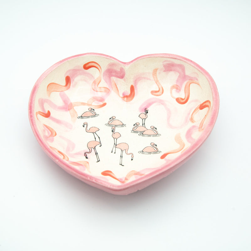 Flamingo Heart Shaped Salad Bowl